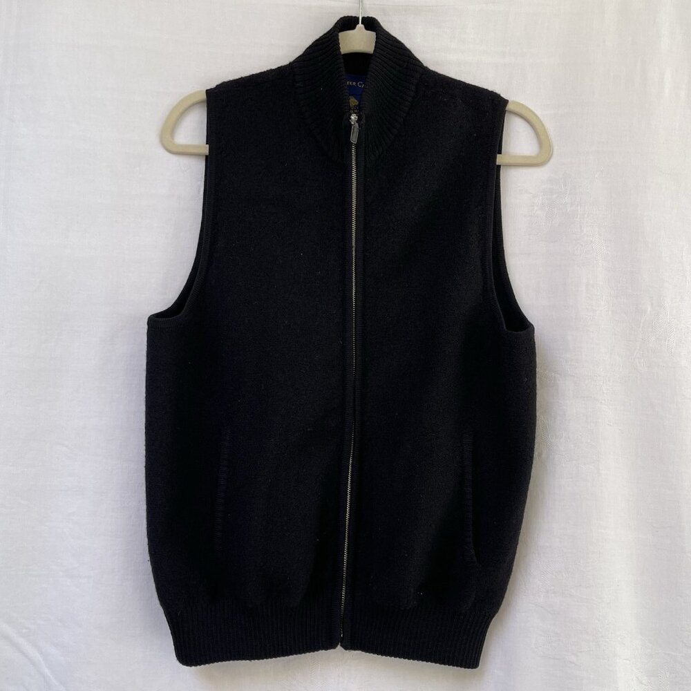 Charter Club Wool Full Zip Sweater Vest Womens XL Mock‎ Neck Australia Fall Goth